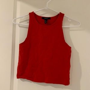 Red Halter Crop Top Tank - Forever 21